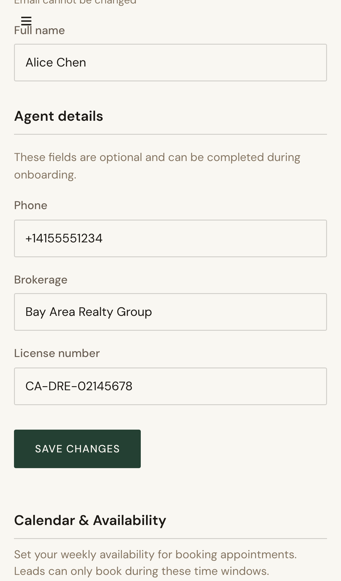 Mobile screenshot for Connect Your Calendar: Select Connect and complete provider authorization.