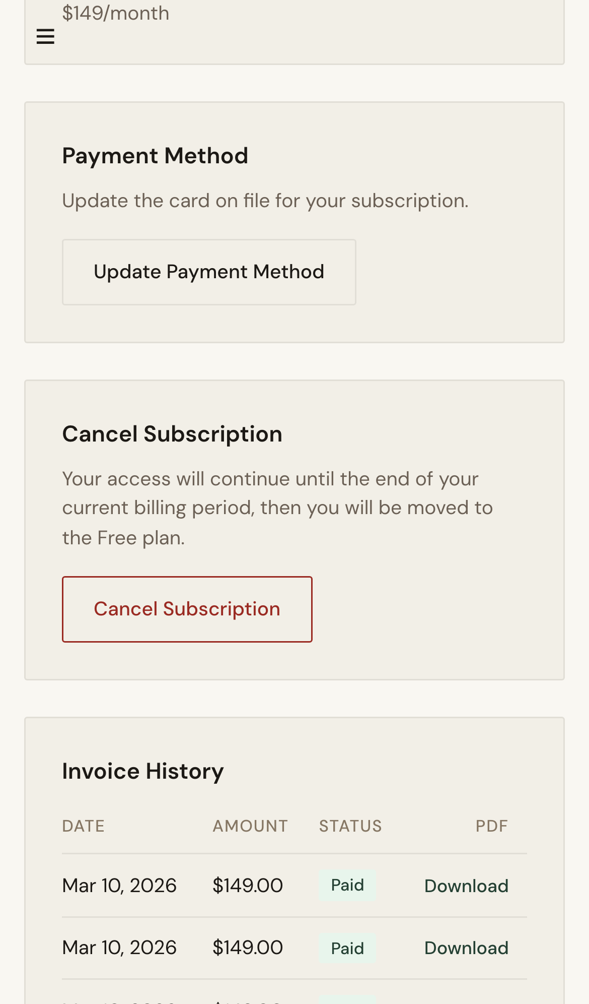 Mobile screenshot for Fix Billing and Payment Failures: Open Billing and review current status.