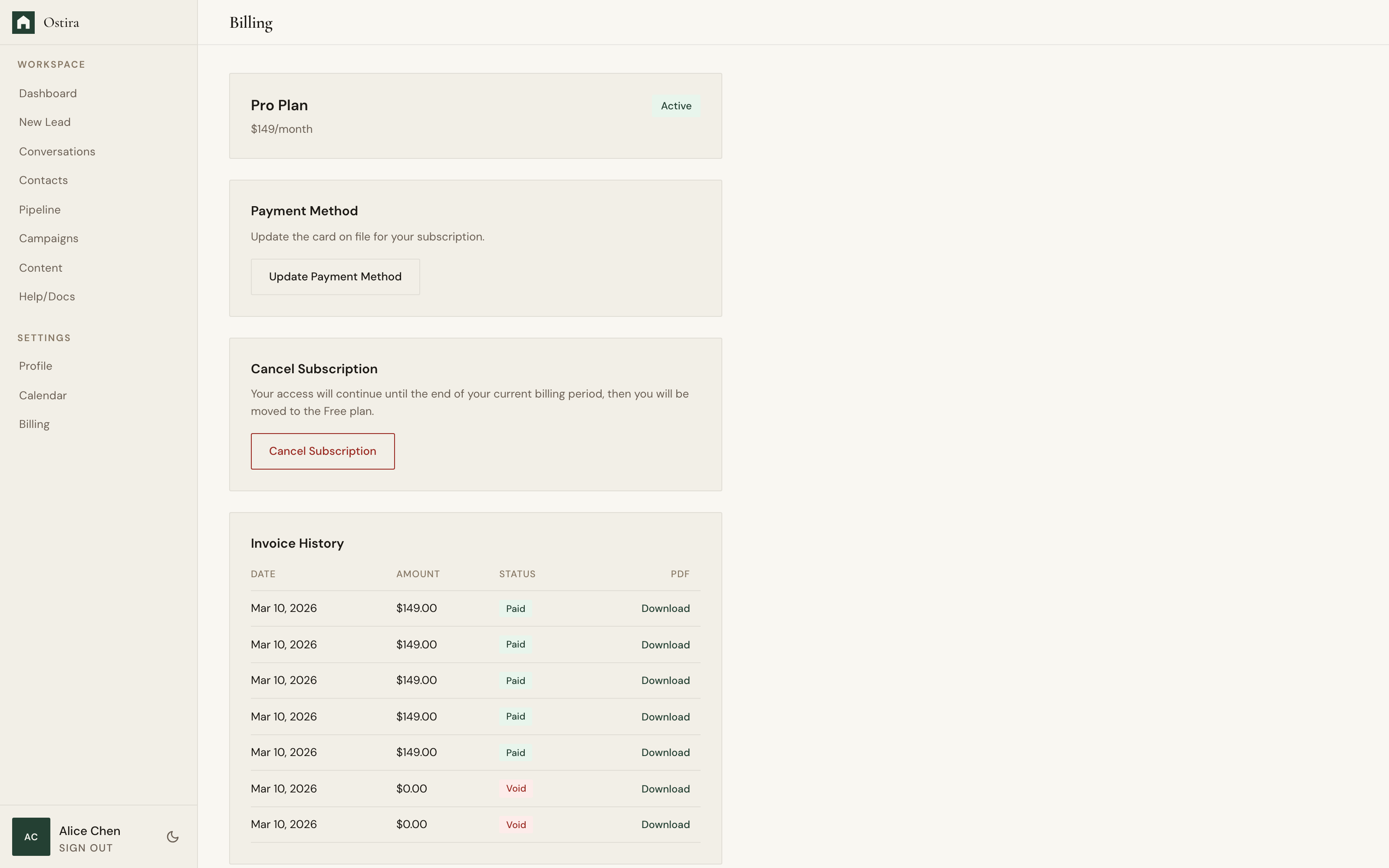 Desktop screenshot for Plan Limits and Free Tier Rules: Open Billing and check current plan status.