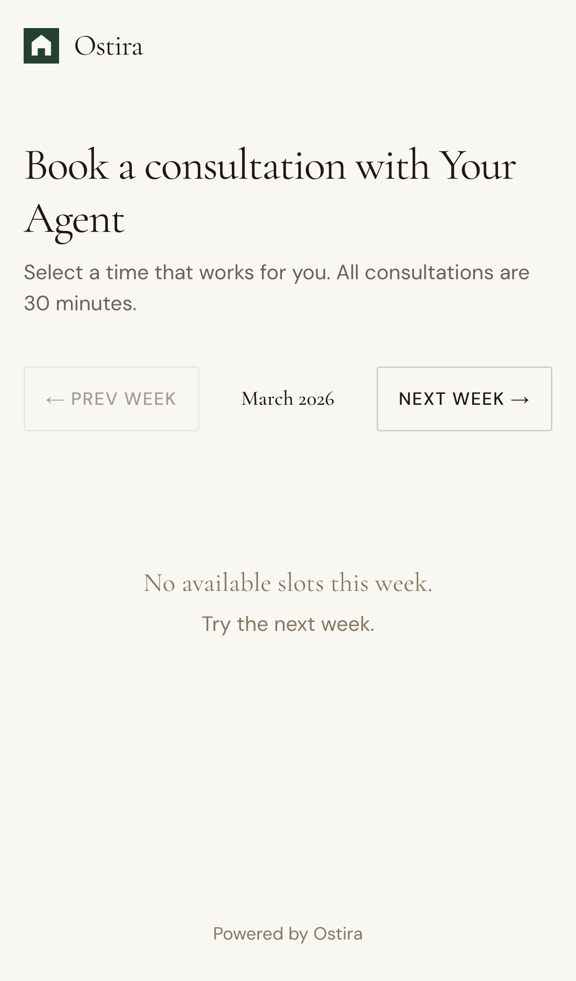 Mobile screenshot for Public Booking Flow: Share your public booking URL.