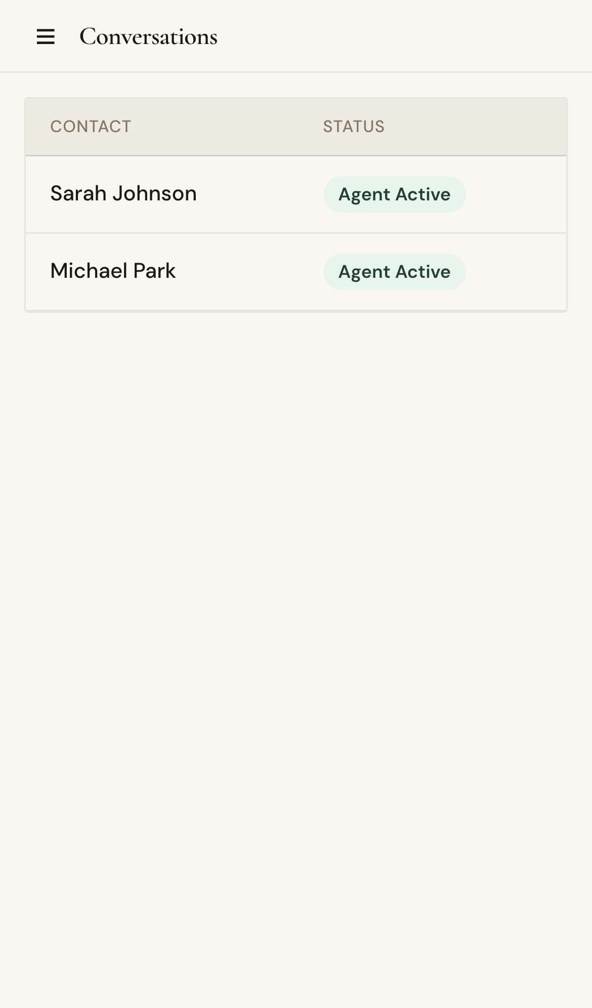 Mobile screenshot for Take Over an AI Conversation: Open a conversation detail page.