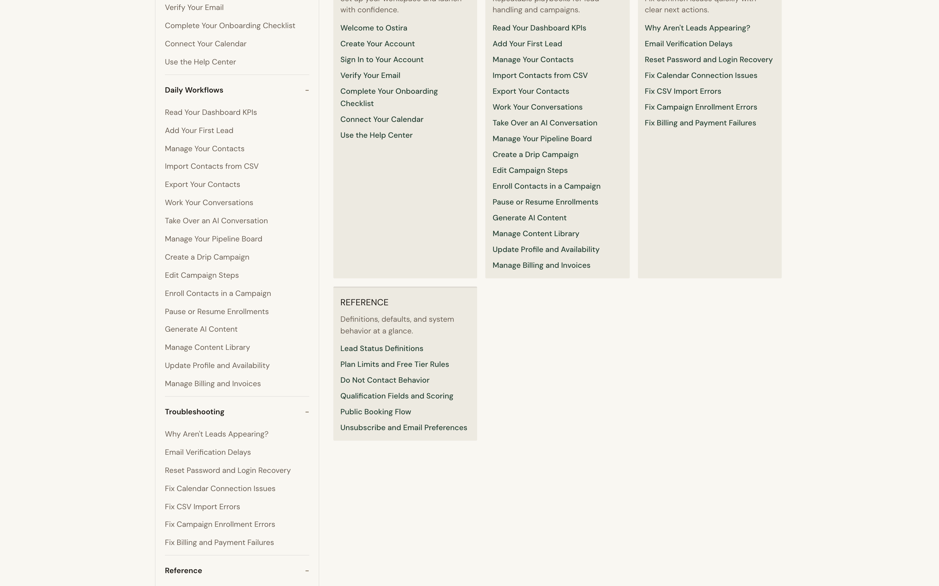 Desktop screenshot for Use the Help Center: Pick a section that matches your task.